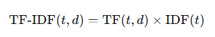 formula del calculo de tf e idf